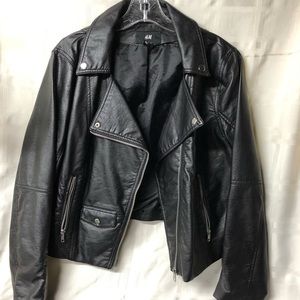 Faux leather biker jacket
